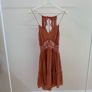 Vici Dolls crochet babydoll dress - rust